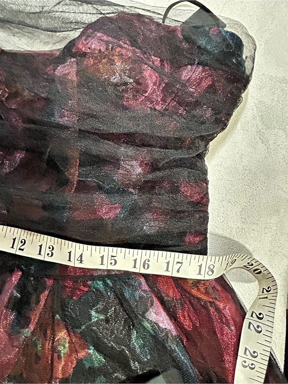 NWT Lulus Freddie Berry Floral Organza Midi Dress Black & Pink XXL/Size 16 - Picture 7 of 16